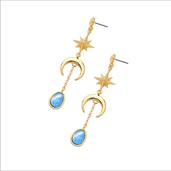 Jillerellas Castle Jewelry - Sun Moon French Drop Earrings New With Tags NWT
